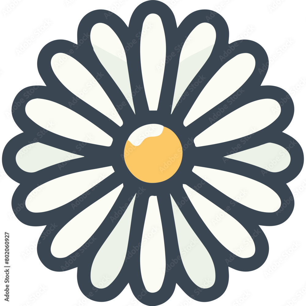 A simple white daisy with a yellow center. A simple white daisy with a yellow center.