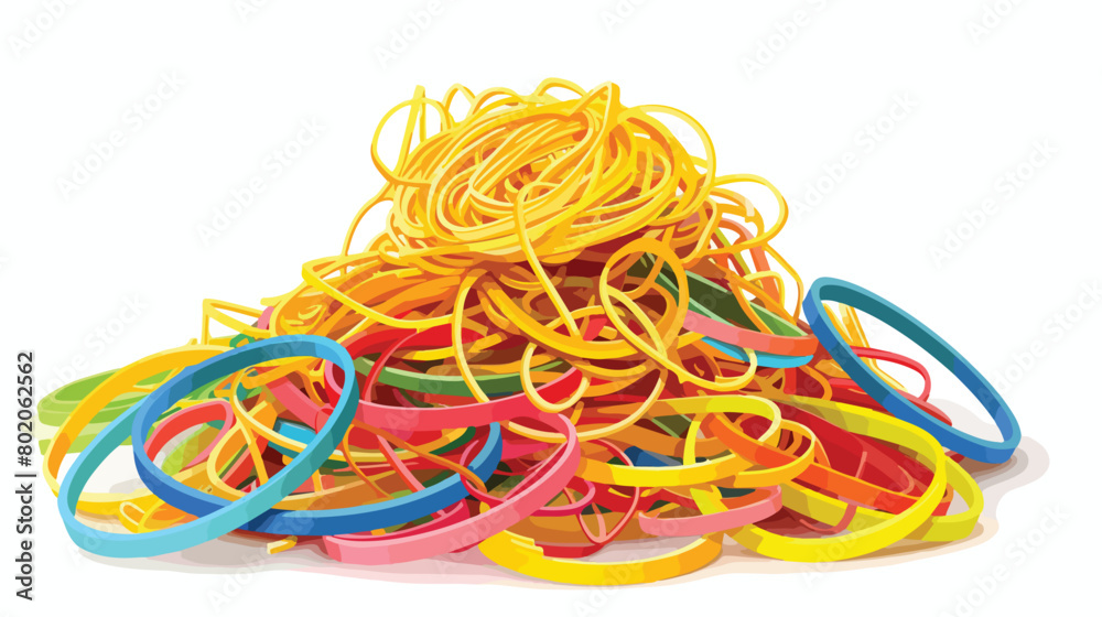 Heap of rubber bands isolated on white background Vector