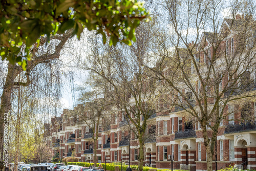 LONDON- Red brick large residential townhouses in NW6 West Hampstead, Camden