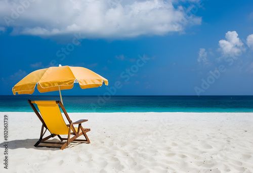 beach chairs and umbrella