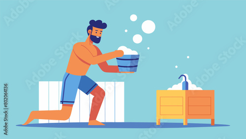 A man pouring himself a glass of water in between sauna rounds understanding the importance of staying hydrated in the high heat..