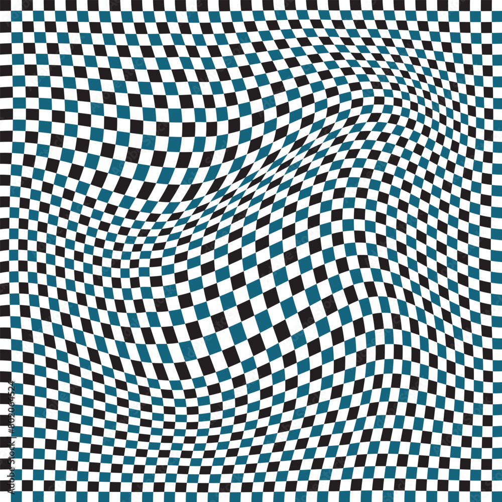 Trippy checkerboard background, wavy checker pattern, optical illusion. Groovy wave psychedelic checkerboard background. Hippie, retro chessboard template, texture of pile. 11:11 Trippy checkerboard background, wavy checker pattern, optical illusion. Groovy wave psychedelic checkerboard background. Hippie, retro chessboard template, texture of pile. 11:11