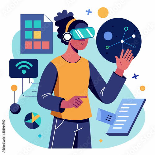 Virtual reality vector illustration
