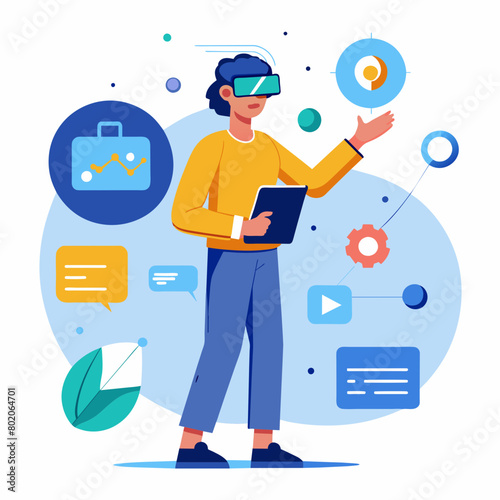 Virtual reality vector illustration