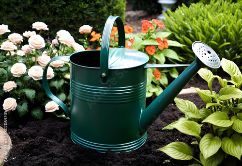 watering can in garden