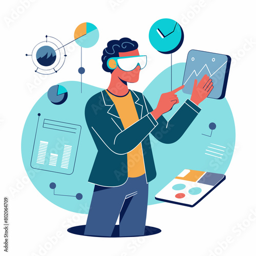 Virtual reality vector illustration