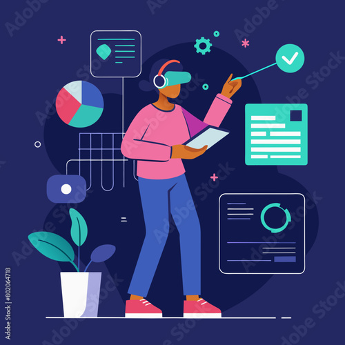 Virtual reality vector illustration