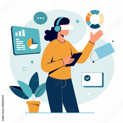 Virtual reality vector illustration