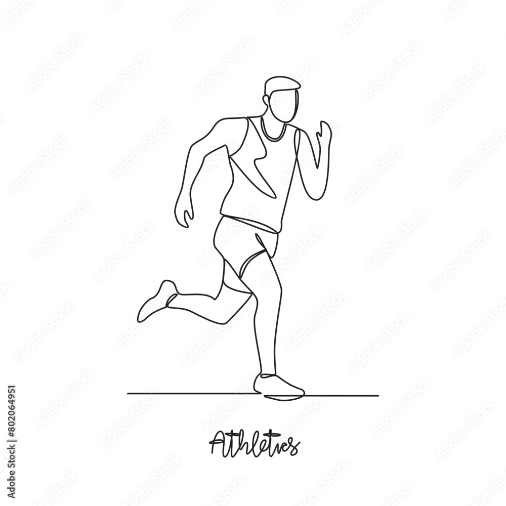 One continuous line drawing of Athletics sports vector illustration. Athletics sports design in simple linear continuous style vector concept. Sports themes design for your asset design illustration. One continuous line drawing of Athletics sports vector illustration. Athletics sports design in simple linear continuous style vector concept. Sports themes design for your asset design illustration.