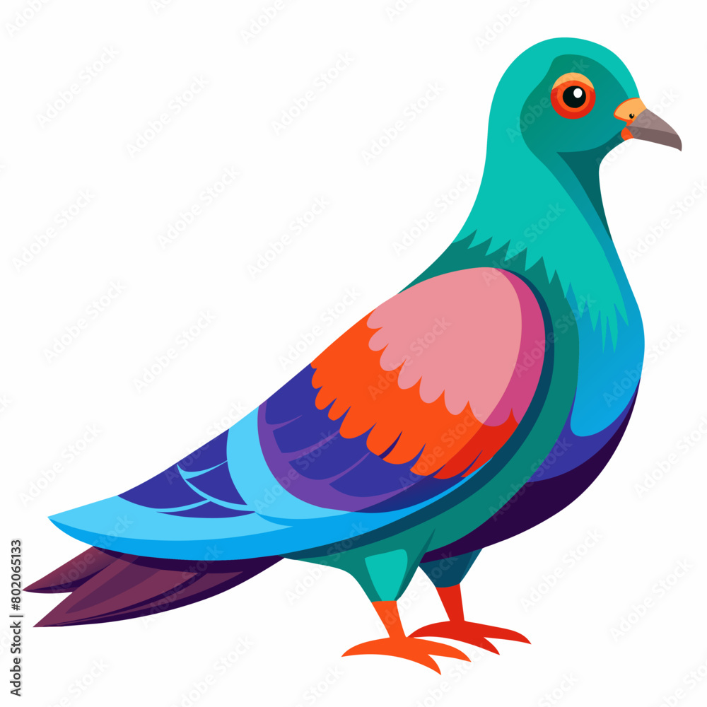 Vibrant Pigeon Vector Illustration Vibrant Pigeon Vector Illustration