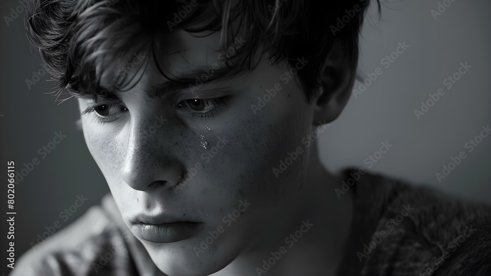 A depressed young man struggles with mental health issues in monochromatic tones. Concept Monochromatic Photography, Mental Health Awareness, Emotional Portraits, Depressed Young Man A depressed young man struggles with mental health issues in monochromatic tones. Concept Monochromatic Photography, Mental Health Awareness, Emotional Portraits, Depressed Young Man