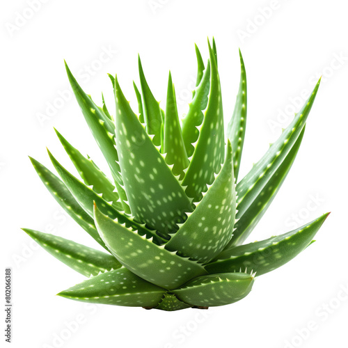 green aloe vera plant isolated on transparent background With clipping path. cut out. 3d render