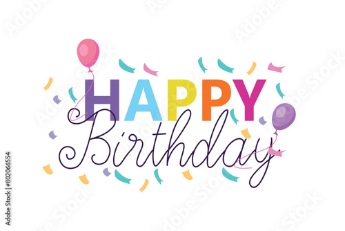 Happy birthday cute hand drawn doodle lettering postcard Time to celebrate Make a wish