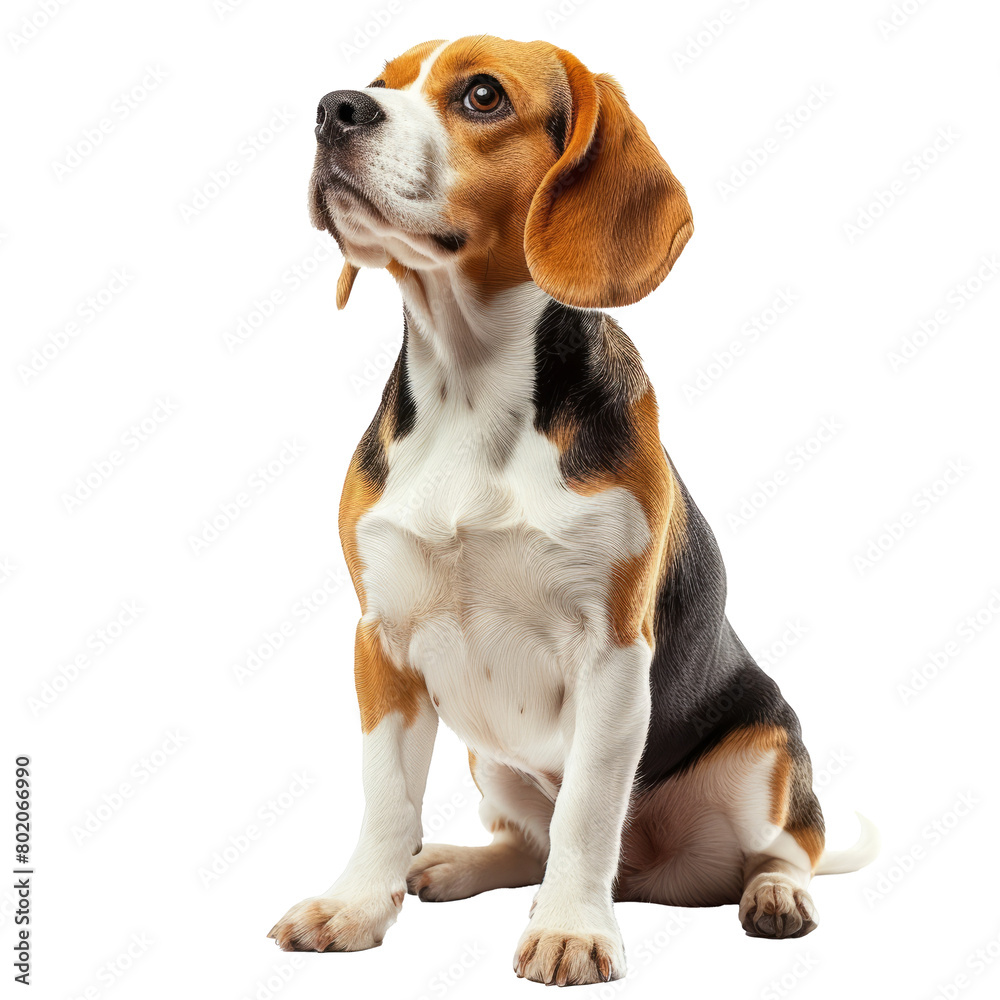 beautiful beagle dog isolated on transparent background With clipping path. cut out. 3d render