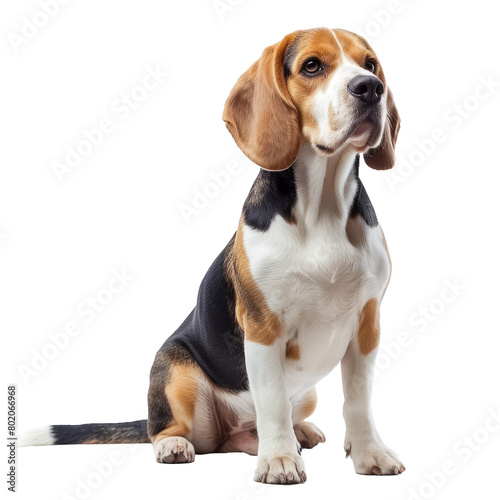 beautiful beagle dog isolated on transparent background With clipping path. cut out. 3d render