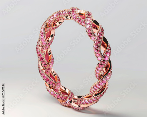 Super luxury female bracelet 3d generated, ad mockup isolated on a white and gray background.