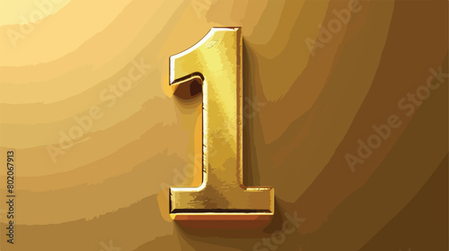 illustration of the number one top of golden color vector
