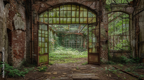 Explore abandoned buildings  factories  or vehicles that have been reclaimed by nature. These forgotten spaces often hold a mysterious allure  with crumbling walls  overgrown vegetation