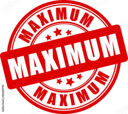 Maximum vector label on white background