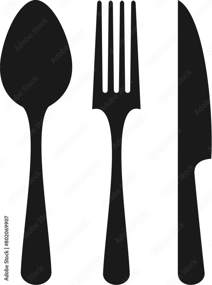 Spoon fork and knife vector icon Spoon fork and knife vector icon