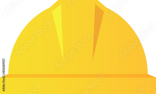 Yellow hard hat icon, worker helmet vector cartoon