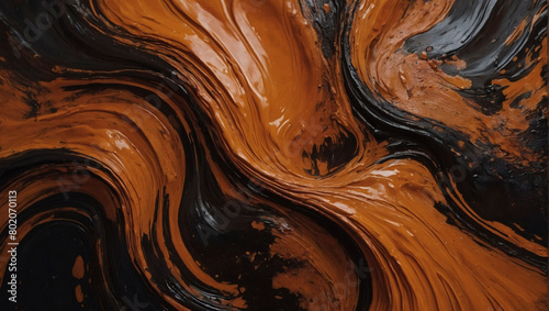 Abstract Artistic Expression, Burnt Orange and Sienna Tones with Heavy Oil Paint Texture.