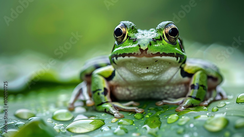 frog photographed with a macro lens
