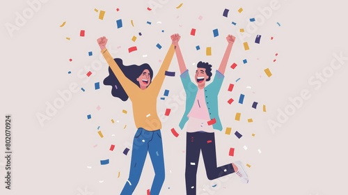 Joyful Couple Celebrating Together Generative AI