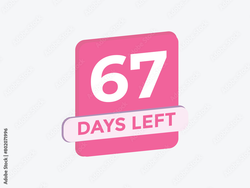 67 days to go countdown template. 67 day Countdown left days banner design. 67 Days left countdown timer 67 days to go countdown template. 67 day Countdown left days banner design. 67 Days left countdown timer