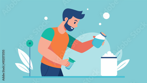 A man sprinkles a pinch of salt into his water bottle knowing it will help replenish electrolytes lost during his sauna session..