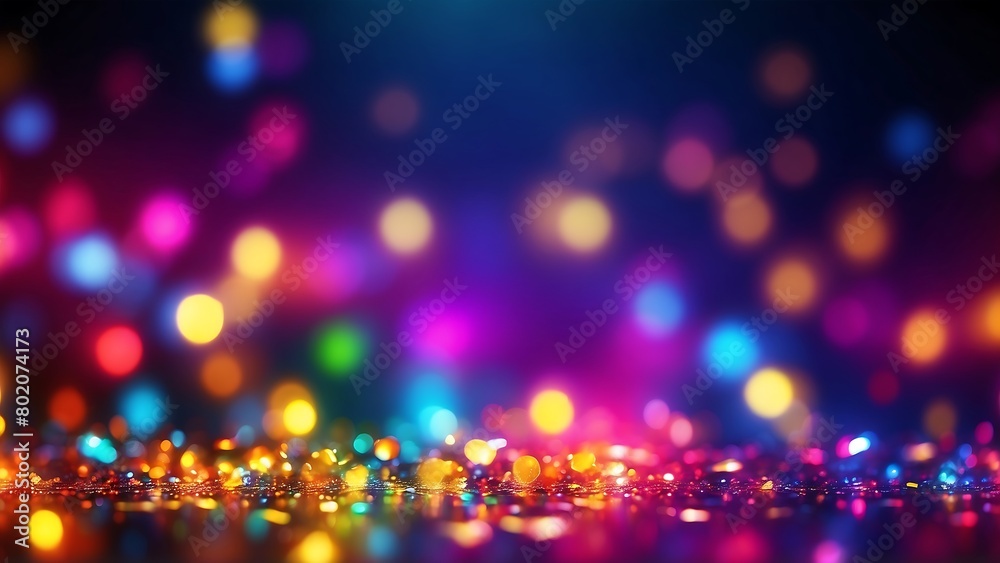 Colorful bokeh lights abstract background. Defocused lights.