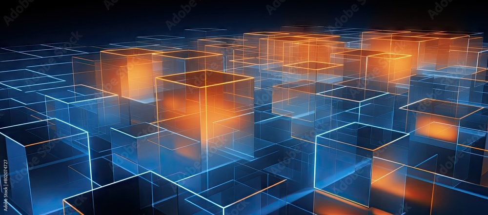 Obraz premium Group of cubes in middle of room