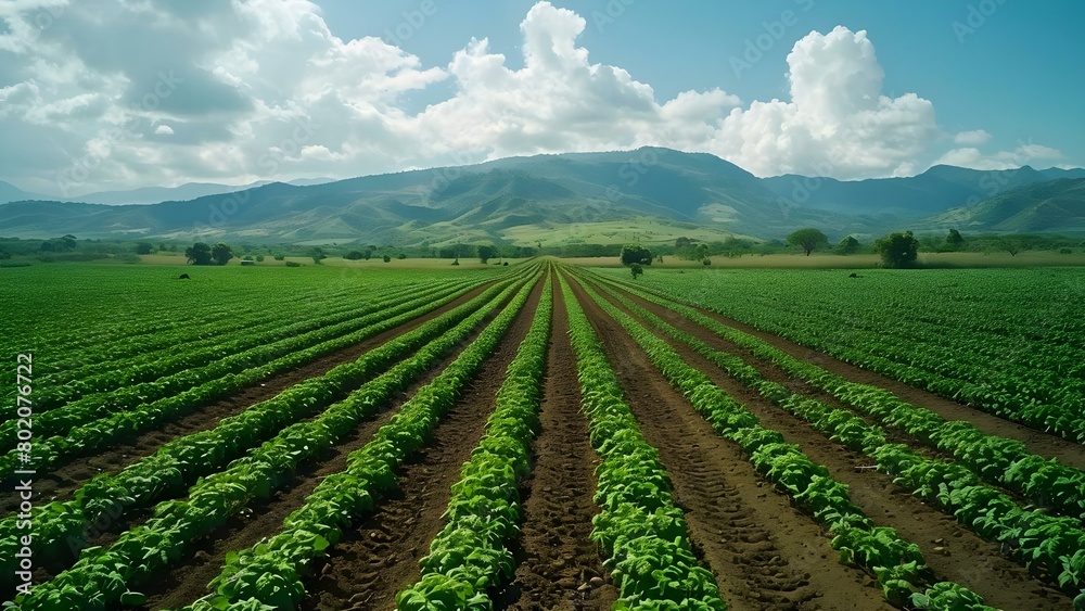 Agriculture enhancing soil health and biodiversity in adjacent fields through cultivation. Concept Agriculture, Soil Health, Biodiversity, Cultivation Practices, Field Management