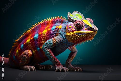 a colorful lizard with many colors