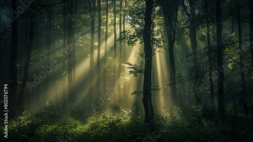 Luminous Woods: Finding Light Amidst Shadows. Generative AI photo