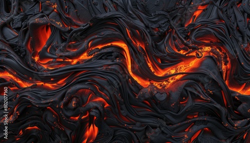 A dynamic background depicting molten lava in fiery red and black tones, perfect for adding a dramatic, natural disaster-themed element to designs
