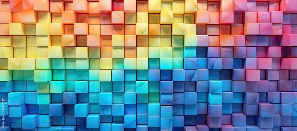 Multicolored background with varied squares