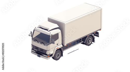 cut out of a 3d isometric view of a truck isolated on transparent background
