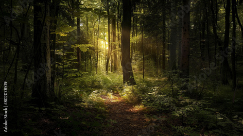 Luminous Woods: Finding Light Amidst Shadows. Generative AI © Sascha