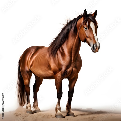 brown horse on a white background