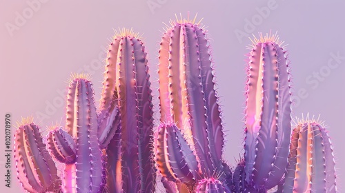 Cactus, muted lavender backdrop, glossy magazine cover, diffuse light, straighton perspective