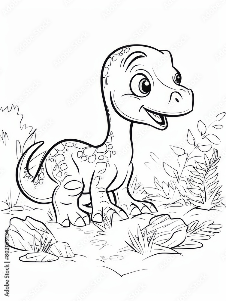 Dynamic Dinosaur Coloring Page Dynamic Dinosaur Coloring Page