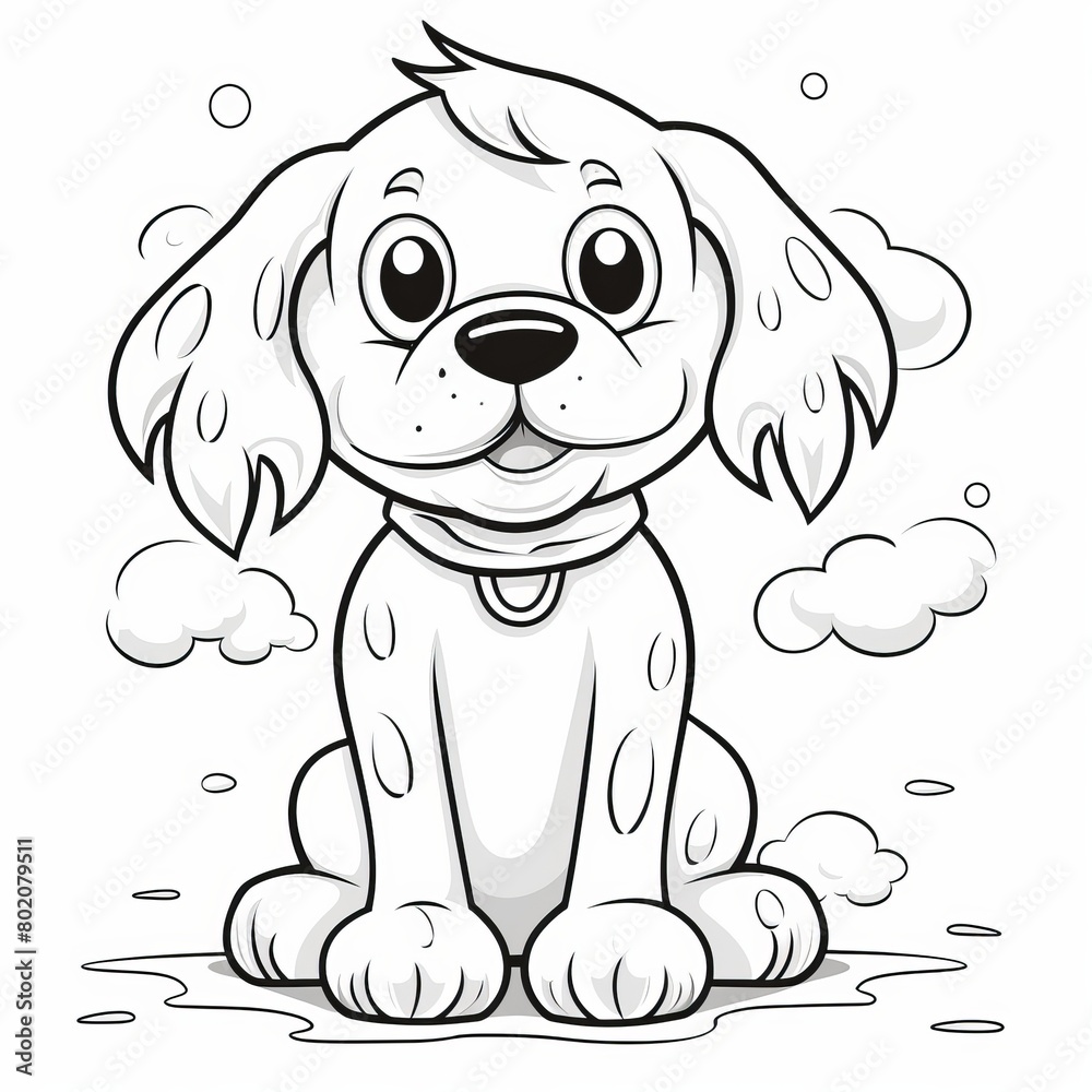 Smiling Dog Playing in Rain Drawing Smiling Dog Playing in Rain Drawing