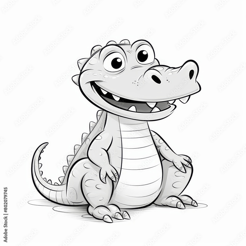 Fototapeta premium Robust Crocodile Coloring Page