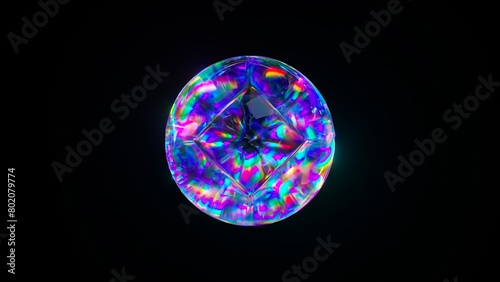 Colorful 3D rendering of a holographic bubble