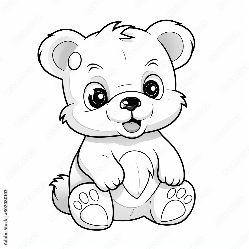 Obraz premium Sweet Bear Cub Drawing