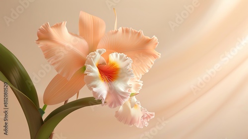 Cattleya  soft beige background  polished magazine appearance  even lighting  straighton camera