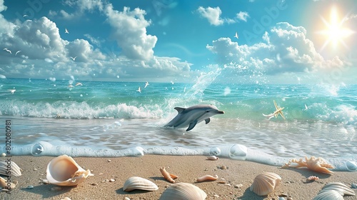 Dolphin Delight: Summer on the Beach