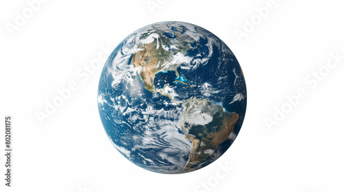 Cut out of planet earth isolated on white background