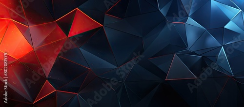 Red and blue abstract background with triangles
